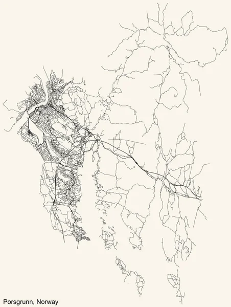 Detailed Navigation Black Lines Urban Street Roads Map Norwegian Regional — Stockvektor