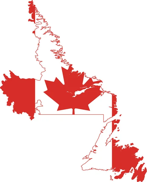 Flat Vector Administrative Flag Map Canadian Territory Newfoundland Labrador Combined — Stockvector