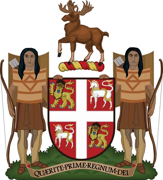 Official Current Vector Coat Arms Canadian Territory Newfoundland Labrador Canada — 图库矢量图片