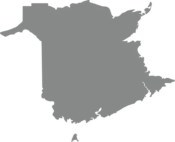 Векторная Серая Плоская Бланковая Административная Карта Канадской Территории Нью Брунсвик — стоковый вектор