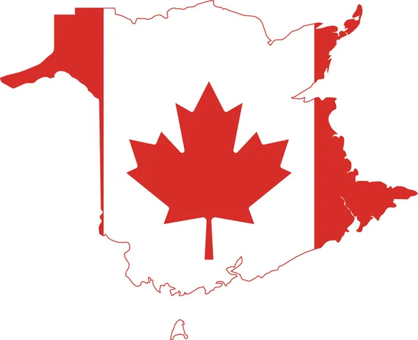 Plattegrond Van Vlaggenstaat Van Het Canadese Grondgebied New Brunswick Combinatie — Stockvector