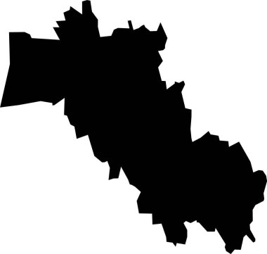 Norveç 'in bölgesel başkenti TNSBERG' in siyah düz boş vektör haritası, NORway