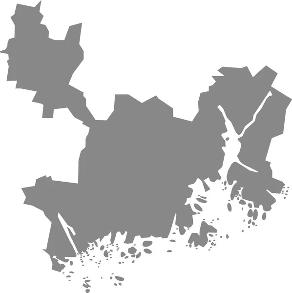 Norveç Bölgesel Başkenti Kristiansand Norway Gri Düz Boş Vektör Haritası — Stok Vektör