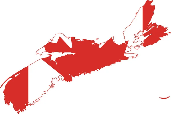 Mappa Della Bandiera Amministrativa Vettoriale Piatta Della Provincia Canadese Nova — Vettoriale Stock