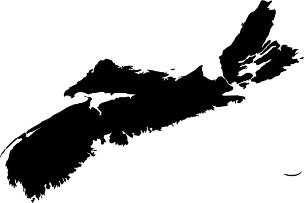 Чорна Плоска Векторна Адміністративна Мапа Канадської Провінції Nova Scotia Canada — стоковий вектор