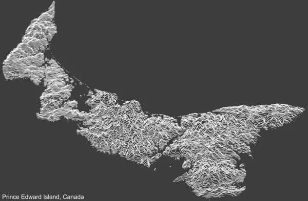 Топографічна Негативна Карта Рельєфу Канадської Провінції Prince Edward Island Canada — стоковий вектор