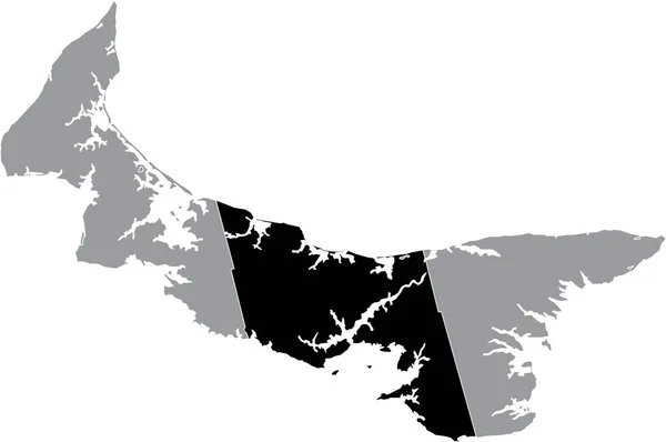 Kanada Nın Başkenti Prens Edward Adası Nın Gri Idari Haritası — Stok Vektör