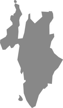 Norveç 'in bölgesel başkenti MOSS' in gri düz boş vektör haritası.