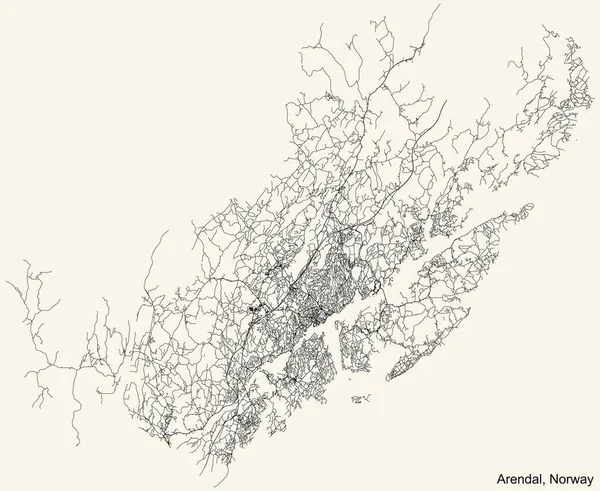 Navegação Detalhada Black Lines Urban Street Roads Mapa Capital Regional — Vetor de Stock