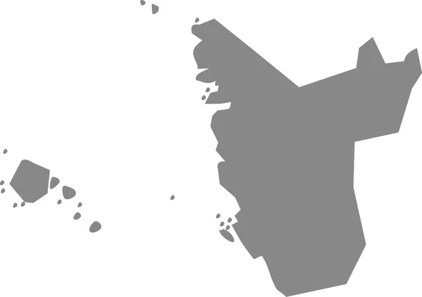 ノルウェーの首都ハウゲスンドの灰色の平らな空のベクトル地図 — ストックベクタ