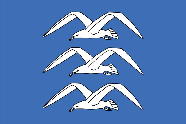 Officiële Vlag Vector Illustratie Van Noorse Regionale Hoofdstad Haugesund Noorwegen — Stockvector