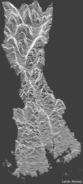 Carte Topographique Relief Négatif Ville Larvik Norvège Avec Lignes Contour — Image vectorielle