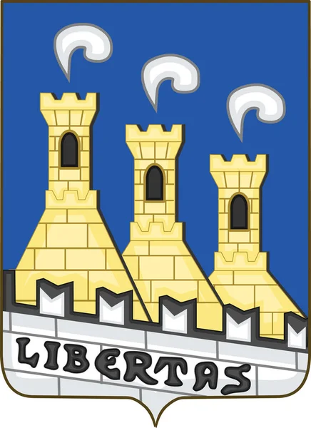 Official Coat Arms Vector Illustration Sammarinese City San Marino Municipality — Stock Vector
