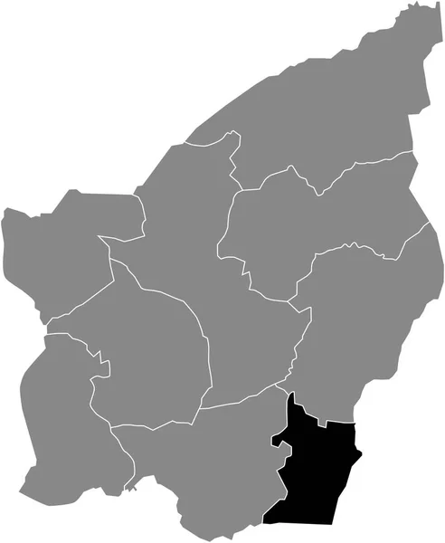 Preto Plano Branco Destaque Mapa Localização Montegiardino Municipalidade Dentro Cinza —  Vetores de Stock