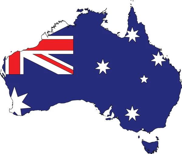 Eenvoudige Platte Vector Administratieve Vlaggenkaart Van Australia — Stockvector