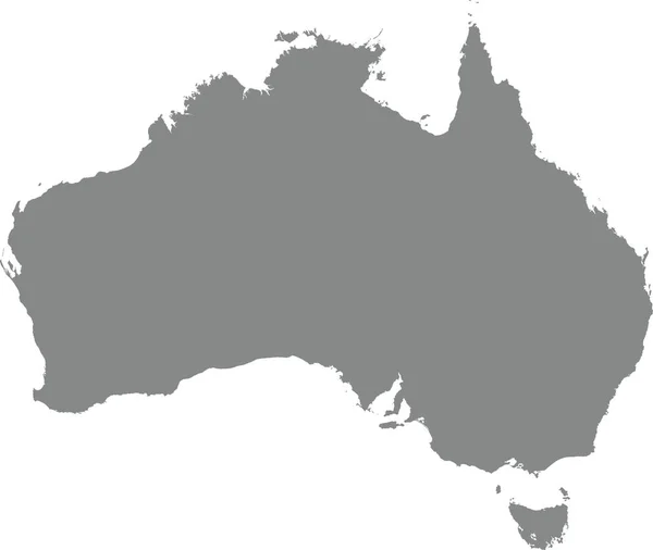 Simple Blank Flat Gray Vector Administrative Map Australia — Stock Vector