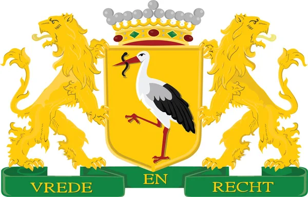 オランダの首都ハーグの紋章ベクトルイラスト オランダ — ストックベクタ