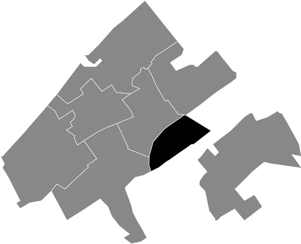 Black Flat Blank Mappa Della Posizione Evidenziata Del Laak District — Vettoriale Stock