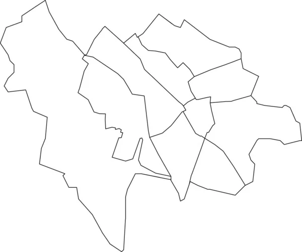 Carte Administrative Vectorielle Blanche Blanc Plat Utrecht Pays Bas Avec — Image vectorielle