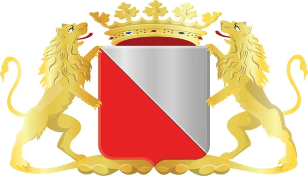 荷兰北部地区首府Utrecht的官方纹章矢量图解 — 图库矢量图片