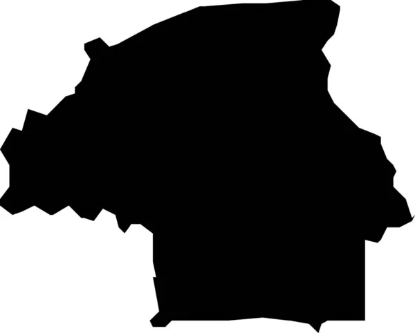 荷兰北部地区首府埃因霍温的黑色平面矢量地图 — 图库矢量图片