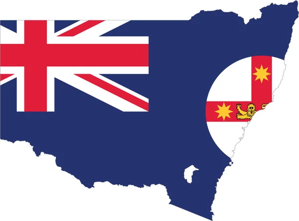 Карта Административного Флага Австралийского Штата Нью Йорк Австрия — стоковый вектор