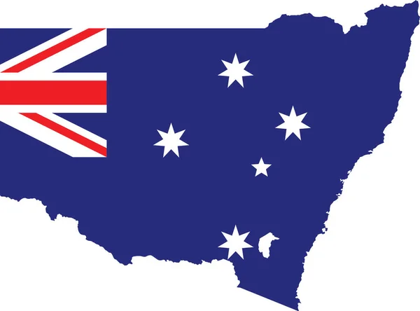 Карта Административного Флага Австралийского Штата Нью Йорк Южные Дороги Сочетании — стоковый вектор