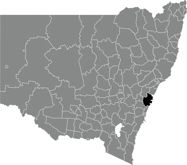 평지에는 오스트레일리아 뉴사우스웨일스주의 지역들을 지형도 있었다 — 스톡 벡터