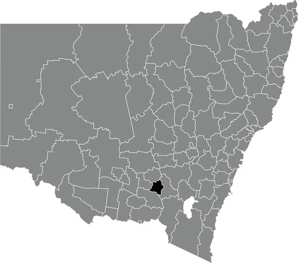 Preto Plano Branco Destaque Mapa Localização Área Junee Shire Dentro —  Vetores de Stock