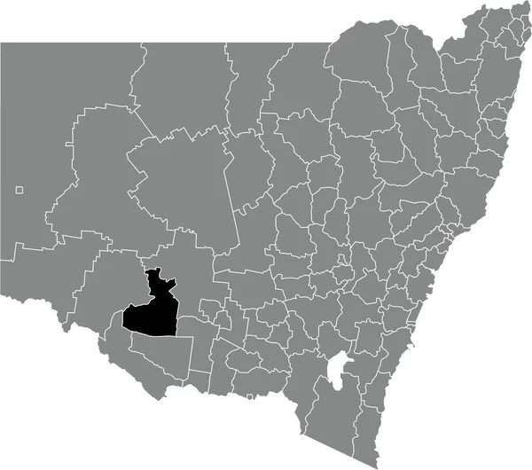 Mapa Ubicación Resaltado Blanco Plano Negro Zona Hay Shire Dentro — Archivo Imágenes Vectoriales