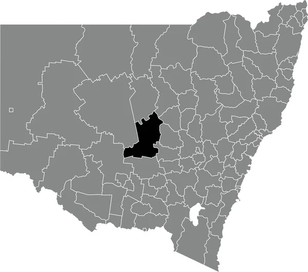 Чорна Плоска Чиста Пляма Виділила Карту Розташування Lachlan Shire Area — стоковий вектор