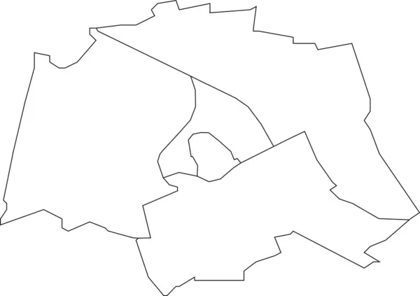 Білий Прямокутний Векторний Мапа Groningen Netherlands Чорними Прикордонними Лініями Своїх — стоковий вектор