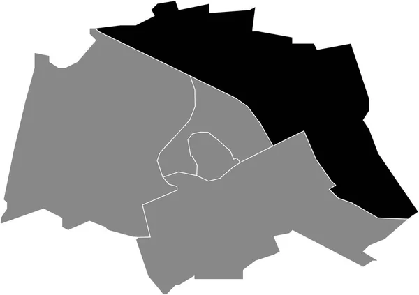 Mapa Ubicación Del Oost District Resaltado Blanco Negro Dentro Del — Archivo Imágenes Vectoriales