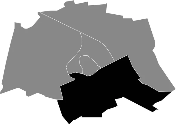 Preto Plano Branco Destaque Mapa Localização Zuid District Dentro Cinza — Vetor de Stock