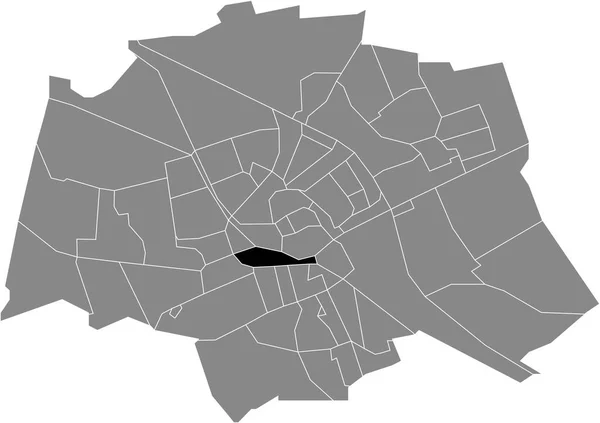 Черным Плоским Штрихом Выделена Карта Расположения Eheldenbuurt Neighorhood Административной Карте — стоковый вектор