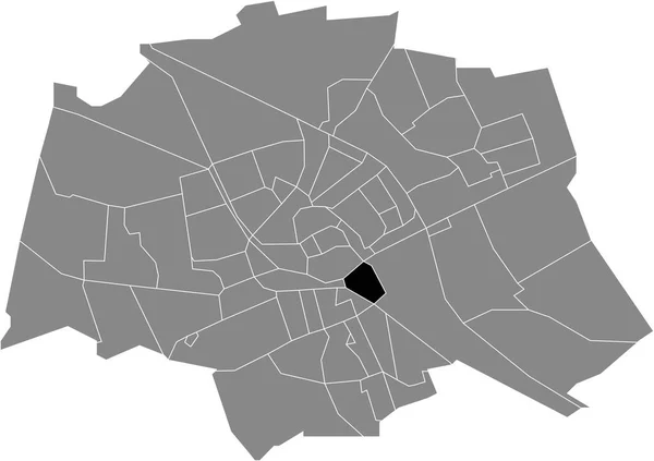 Schwarze Flache Blanko Hervorgehobene Lagekarte Der Oosterpoortbuurt Neighborhood Innerhalb Der — Stockvektor