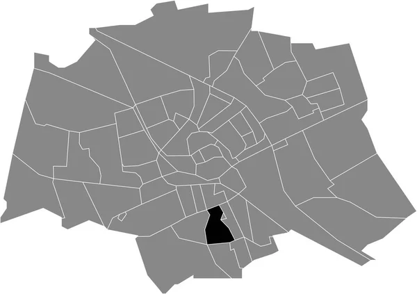 Black Flat Blank Highlighted Location Map Wijert Noord Neighborhood Groningen — Stock Vector