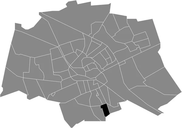 Schwarze Flache Blanko Hervorgehobene Lagekarte Des Villabuurt West Neighborhood Innerhalb — Stockvektor