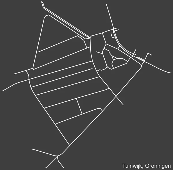 Подробная Негативная Навигация Белые Линии Городских Улиц Карта Конкордиабурта Туинвик — стоковый вектор