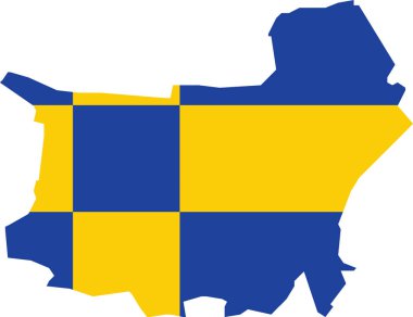 Hollanda 'nın bölgesel başkenti TILBURG, NETHERLANDS' ın basit düz boş vektör haritası