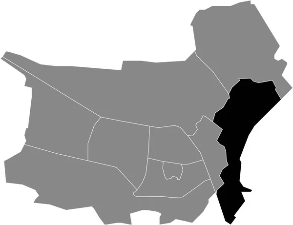 Preto Plano Branco Destaque Mapa Localização Berkel Enschot District Dentro —  Vetores de Stock