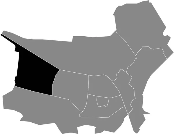 Чорна Плоска Чиста Пляма Виділила Карту Розташування Reeshof District Всередині — стоковий вектор