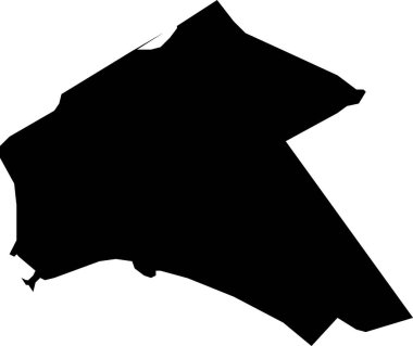 Hollanda 'nın bölgesel başkenti ALM, NETHERLANDS' ın siyah düz vektör haritası