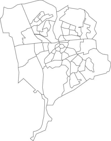 Branco Plano Vetorial Branco Mapa Administrativo Breda Países Baixos Com — Vetor de Stock