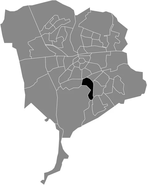 Mapa Ubicación Resaltado Blanco Negro Del Vecino Ginneken Dentro Del — Archivo Imágenes Vectoriales