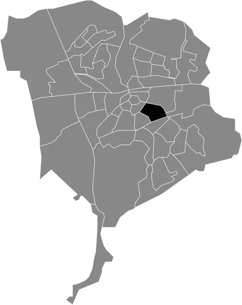 Mapa Ubicación Resaltado Blanco Plano Negro Del Vecino Sportpark Dentro — Archivo Imágenes Vectoriales