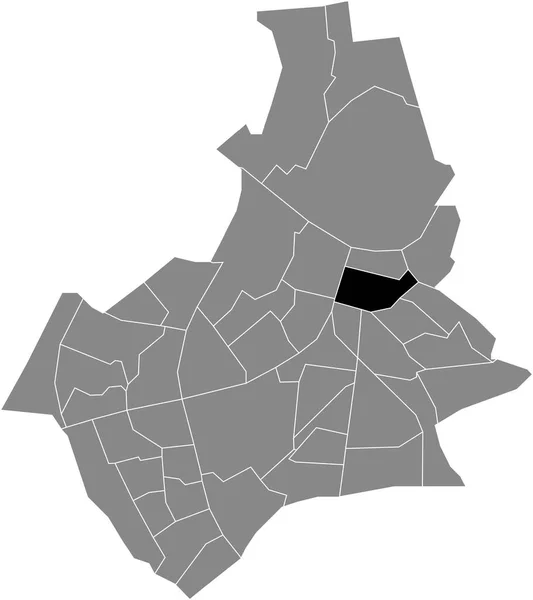 Preto Plano Branco Destaque Mapa Localização Stadscentrum Neighborhood Dentro Mapa — Vetor de Stock