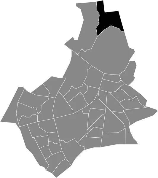 Plano Negro Blanco Resaltado Mapa Ubicación Del Vecino Ressen Dentro — Vector de stock