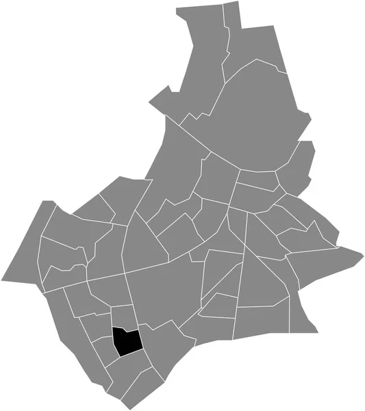 Negro Plano Blanco Resaltado Mapa Ubicación Del Vecino Malverto Dentro — Vector de stock