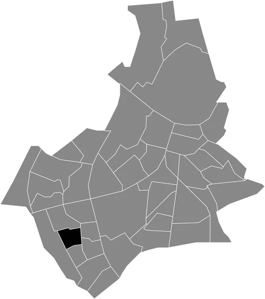 Svart Platt Blank Markerad Plats Karta Över Meijhorst Neighborhood Inuti — Stock vektor